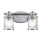 Quintiesse Ashland Bay Bathroom 2 Light Wall Light in Polished Chrome