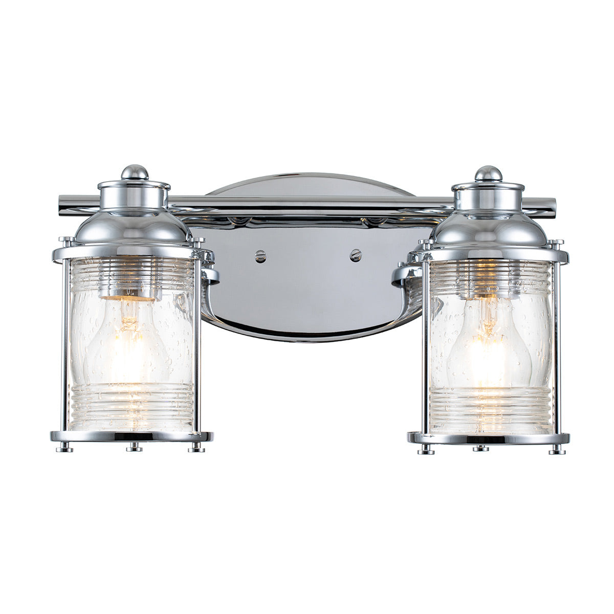 Quintiesse Ashland Bay Bathroom 2 Light Wall Light in Polished Chrome