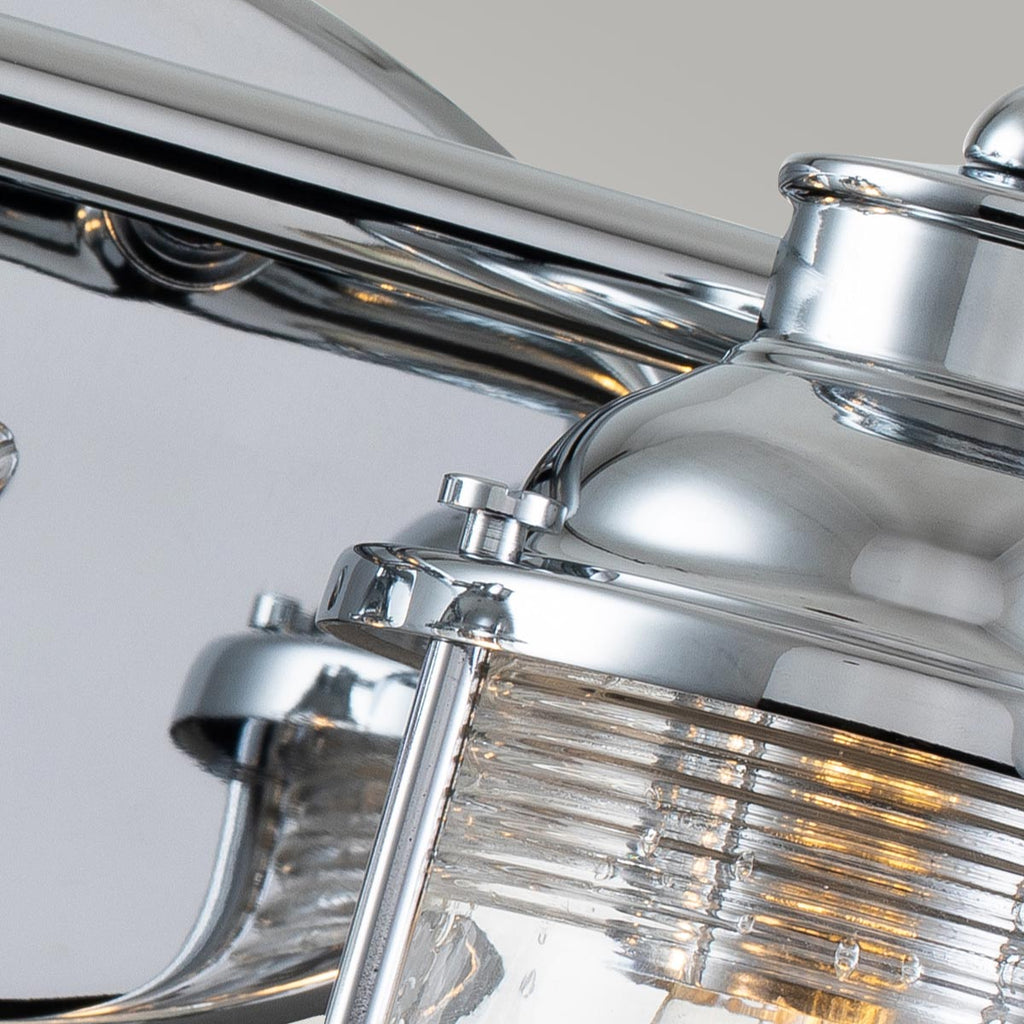 Quintiesse Ashland Bay Bathroom 2 Light Wall Light in Polished Chrome
