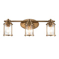 Quintiesse Ashland Bay Bathroom 3 Light Wall Light in Natural Brass