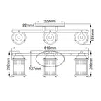 Quintiesse Ashland Bay Bathroom 3 Light Wall Light in Natural Brass