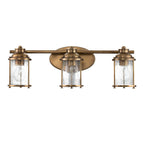 Quintiesse Ashland Bay Bathroom 3 Light Wall Light in Natural Brass