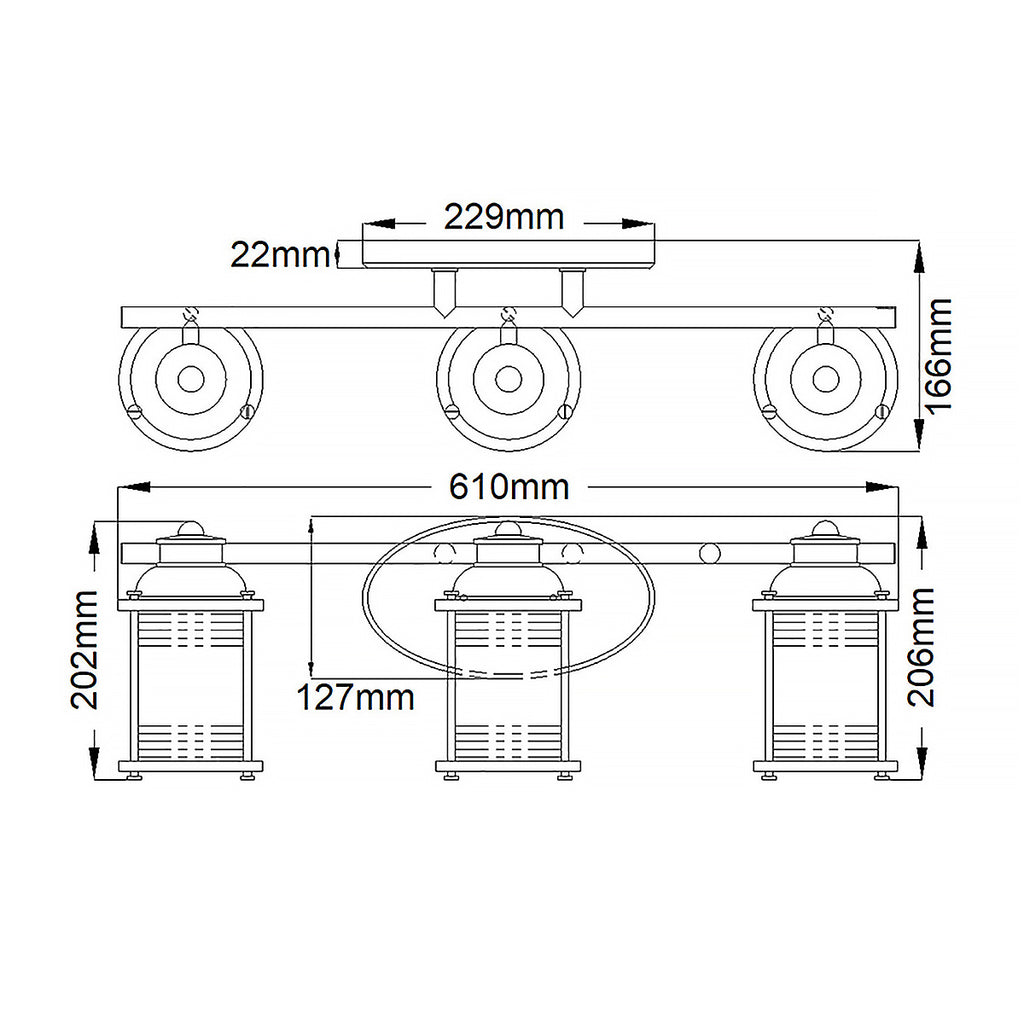 Quintiesse Ashland Bay Bathroom 3 Light Wall Light in Polished Chrome