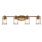 Quintiesse Ashland Bay Bathroom 4 Light Wall Light in Natural Brass