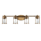 Quintiesse Ashland Bay Bathroom 4 Light Wall Light in Natural Brass