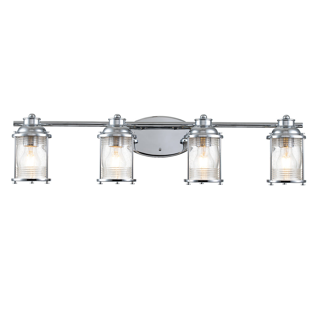 Quintiesse Ashland Bay Bathroom 4 Light Wall Light in Polished Chrome