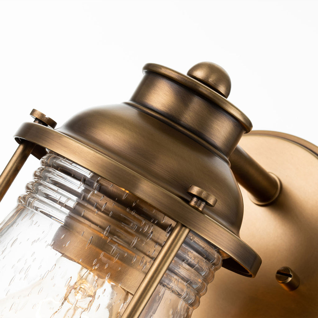 Quintiesse Ashland Bay Bathroom Wall Light in Natural Brass
