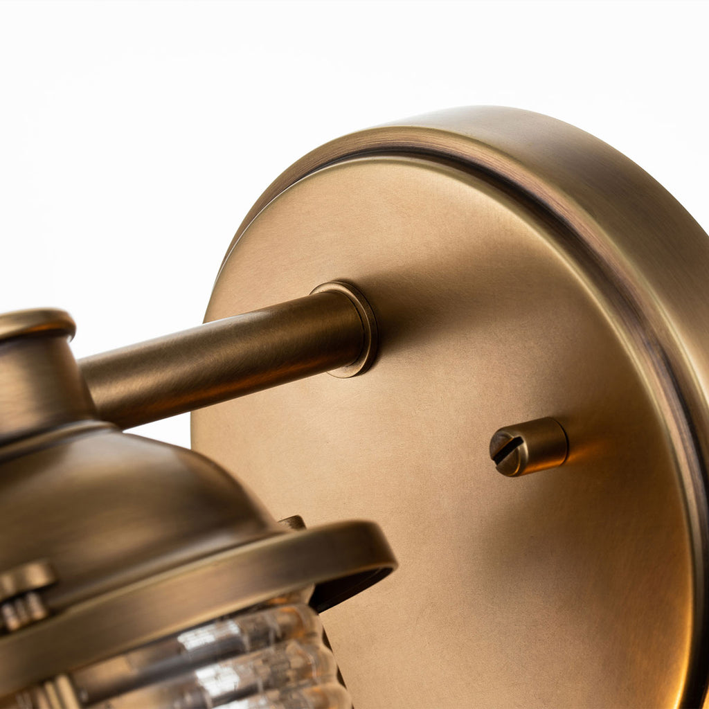 Quintiesse Ashland Bay Bathroom Wall Light in Natural Brass