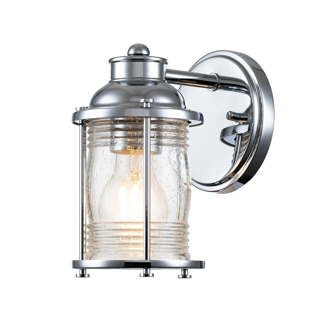 Quintiesse Ashland Bay Bathroom Wall Light in Polished Chrome