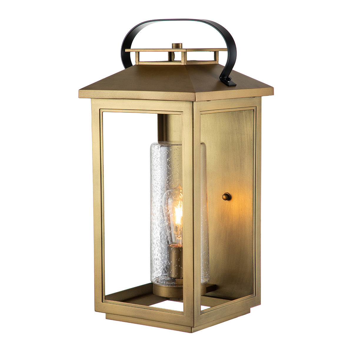 Quintiesse Atwater Outdoor Large Wall Lantern in Painted Distressed Brass