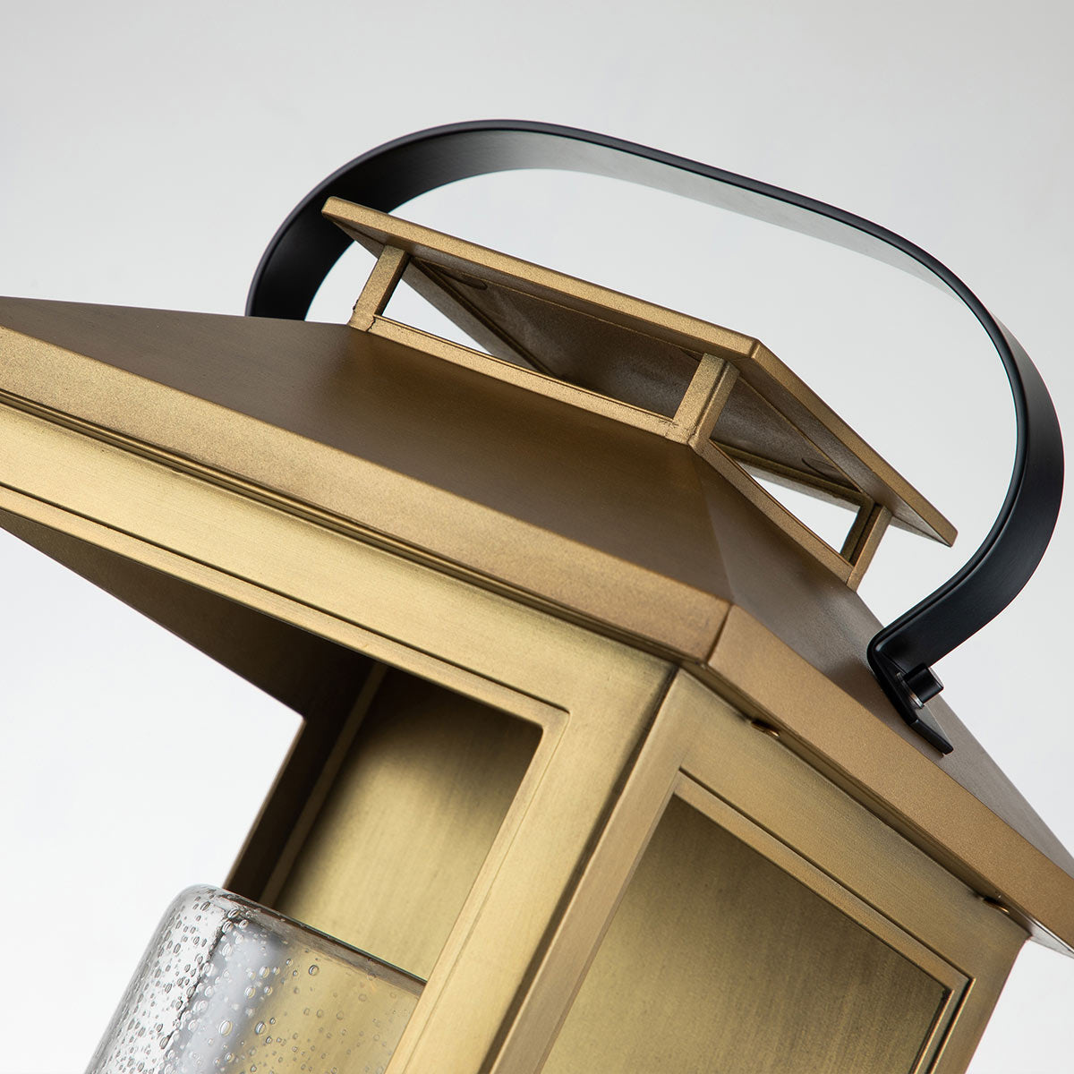Quintiesse Atwater Outdoor Large Wall Lantern in Painted Distressed Brass