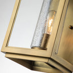 Quintiesse Atwater Outdoor Large Wall Lantern in Painted Distressed Brass