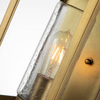 Quintiesse Atwater Outdoor Medium Wall Lantern in Painted Distressed Brass