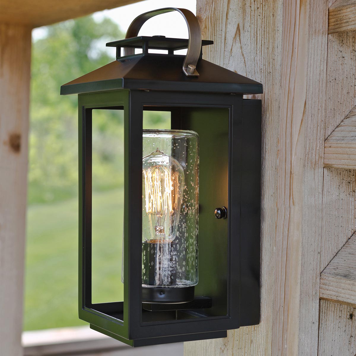 Quintiesse Atwater Outdoor Small Wall Lantern in Black