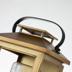 Quintiesse Atwater Outdoor Small Wall Lantern in Painted Distressed Brass