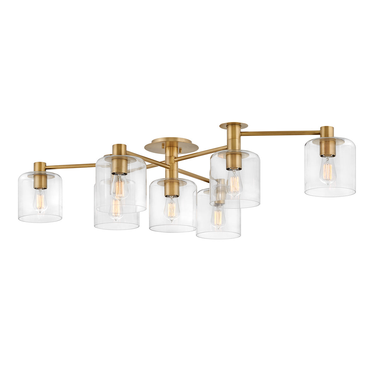 Quintiesse Axel 7 Light Semi-Flush in Heritage Brass