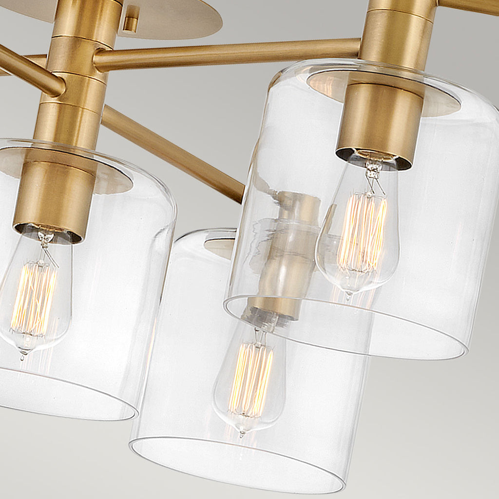 Quintiesse Axel 7 Light Semi-Flush in Heritage Brass