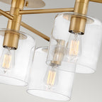 Quintiesse Axel 7 Light Semi-Flush in Heritage Brass