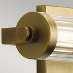 Quintiesse Azores Bathroom 2 Light Wall Light in Natural Brass