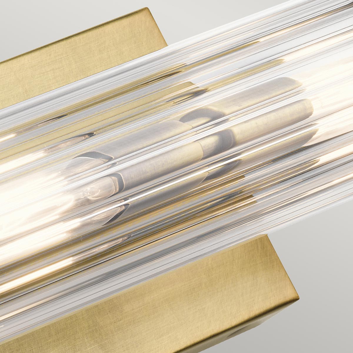 Quintiesse Azores Bathroom 2 Light Wall Light in Natural Brass