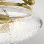 Quintiesse Belle 3 Light Semi Flush Ceiling Light Brushed Natural Brass
