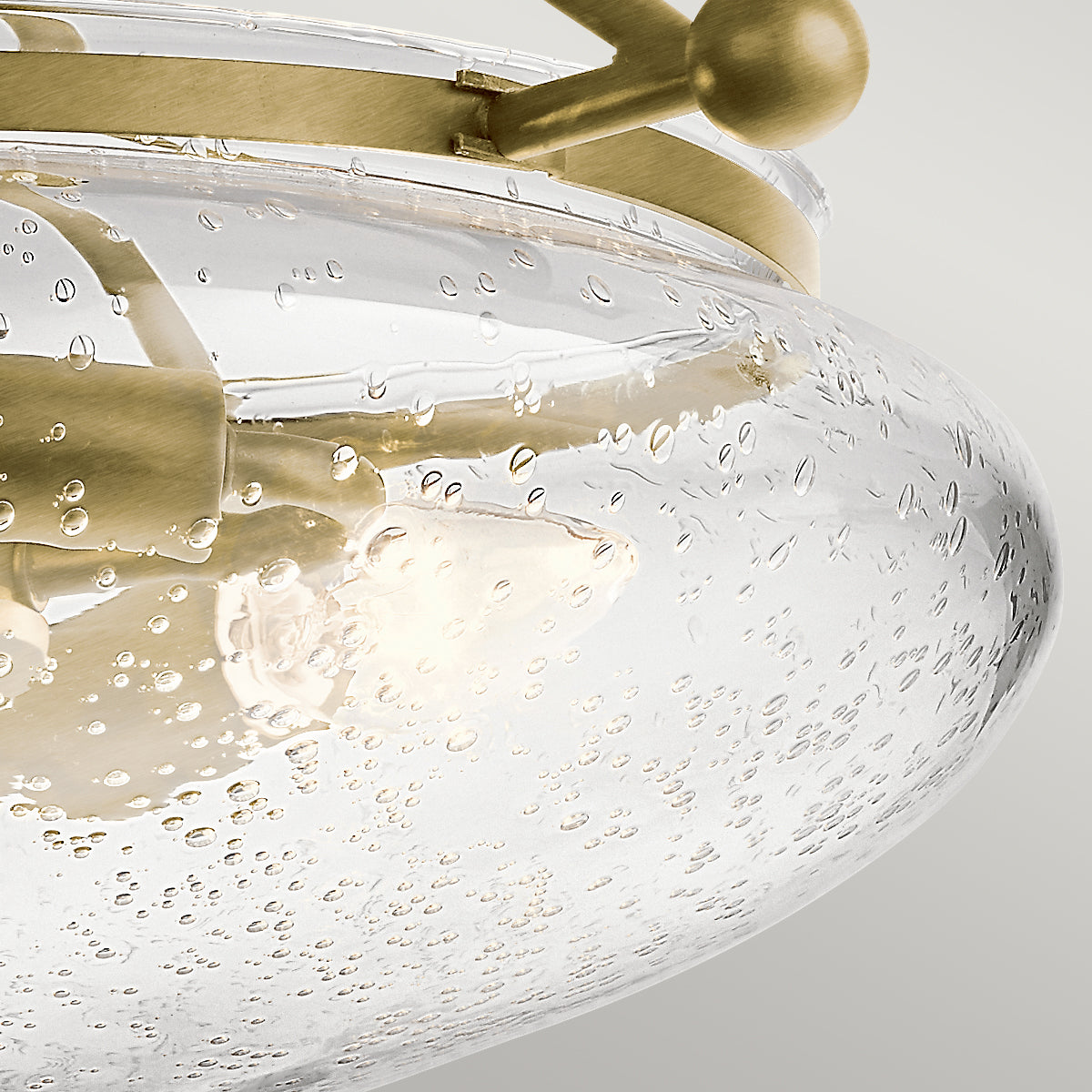 Quintiesse Belle 3 Light Semi Flush Ceiling Light Brushed Natural Brass