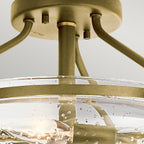 Quintiesse Belle 3 Light Semi Flush Ceiling Light Brushed Natural Brass
