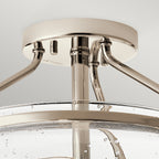 Quintiesse Belle 3 Light Semi Flush Ceiling Light Polished Nickel