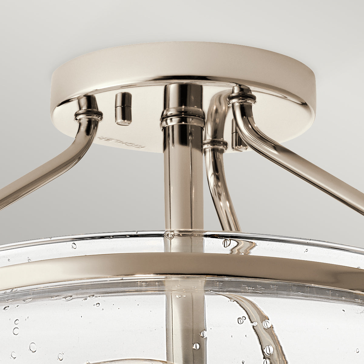 Quintiesse Belle 3 Light Semi Flush Ceiling Light Polished Nickel