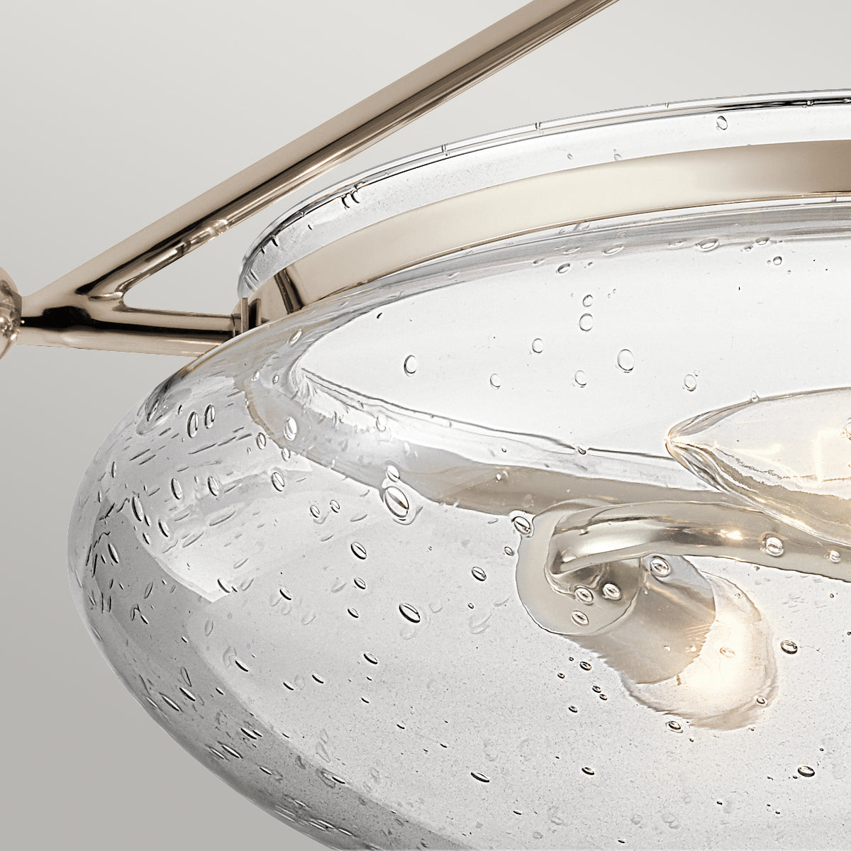 Quintiesse Belle 3 Light Semi Flush Ceiling Light Polished Nickel