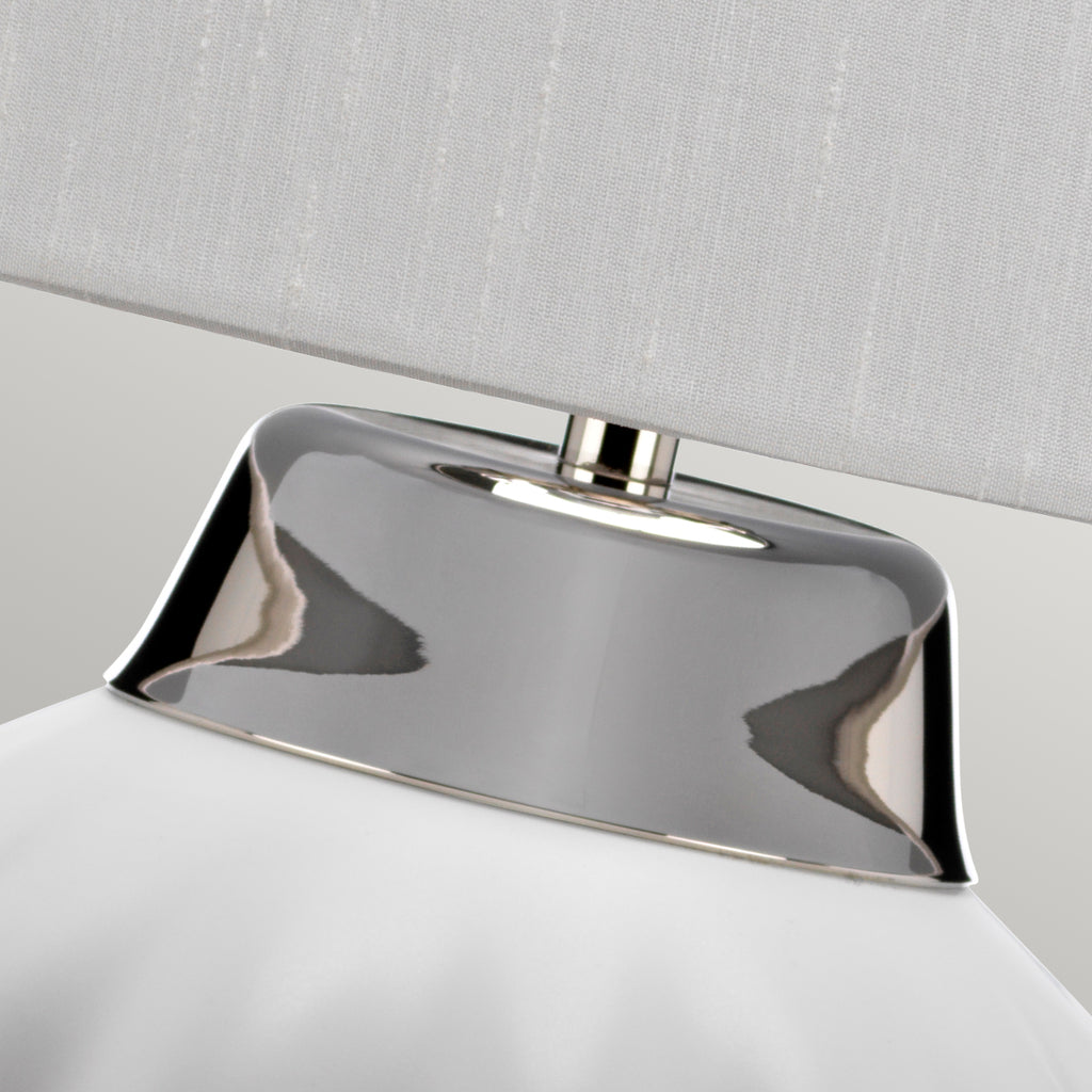 Quintiesse Bexley Table Lamp Polished Nickel White
