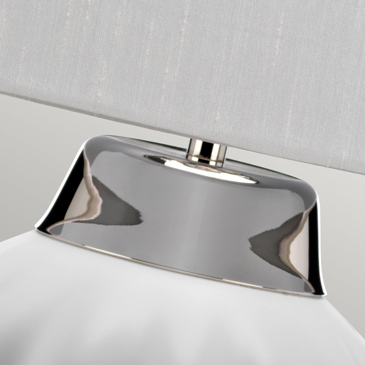 Quintiesse Bexley Table Lamp Polished Nickel White