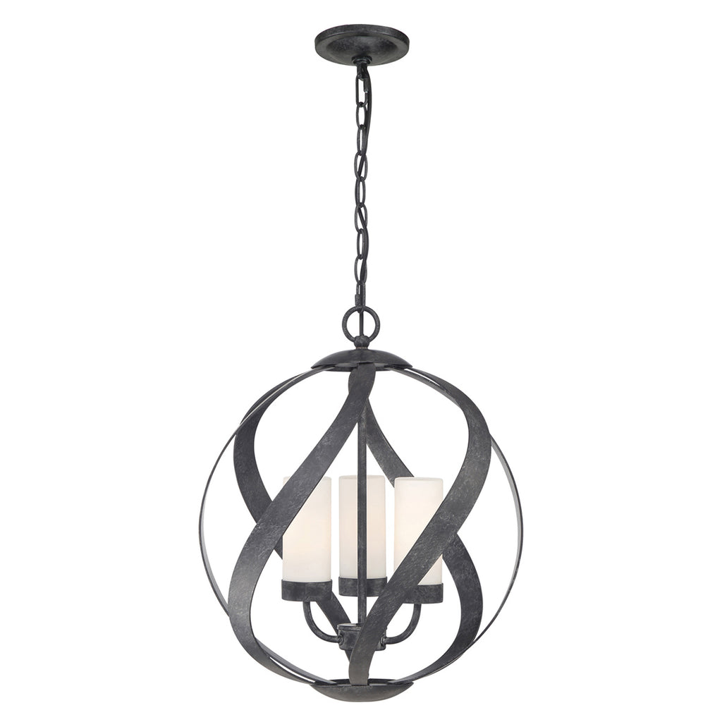 Quintiesse Blacksmith Outdoor 3 Light Chandelier in Old Black