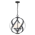 Quintiesse Blacksmith Outdoor 3 Light Chandelier in Old Black