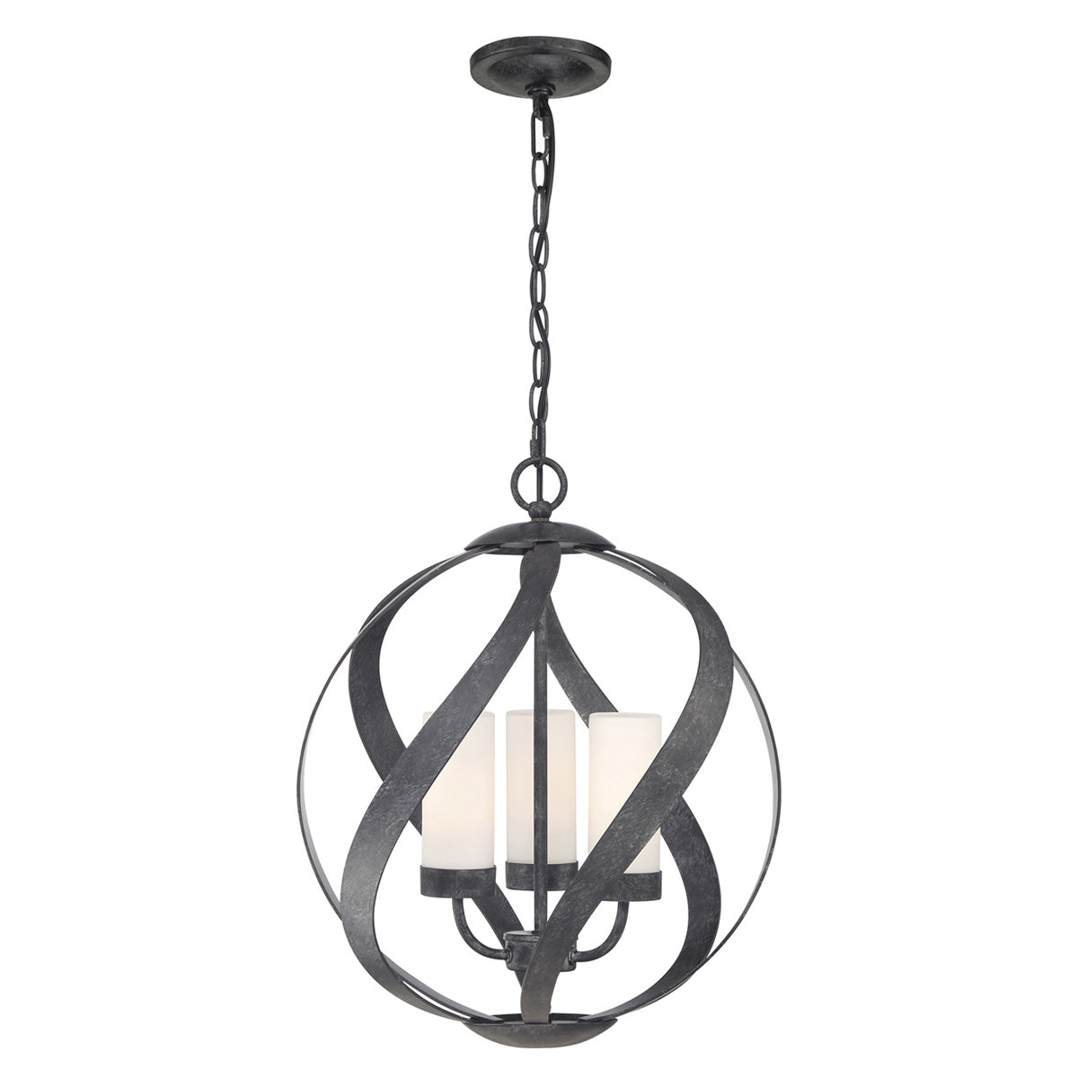Quintiesse Blacksmith Outdoor 3 Light Chandelier in Old Black