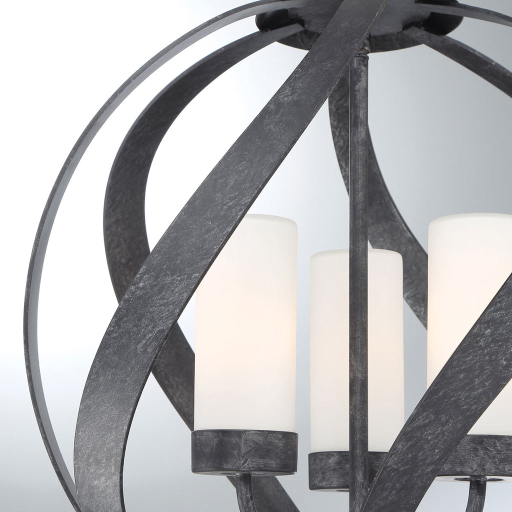 Quintiesse Blacksmith Outdoor 3 Light Chandelier in Old Black