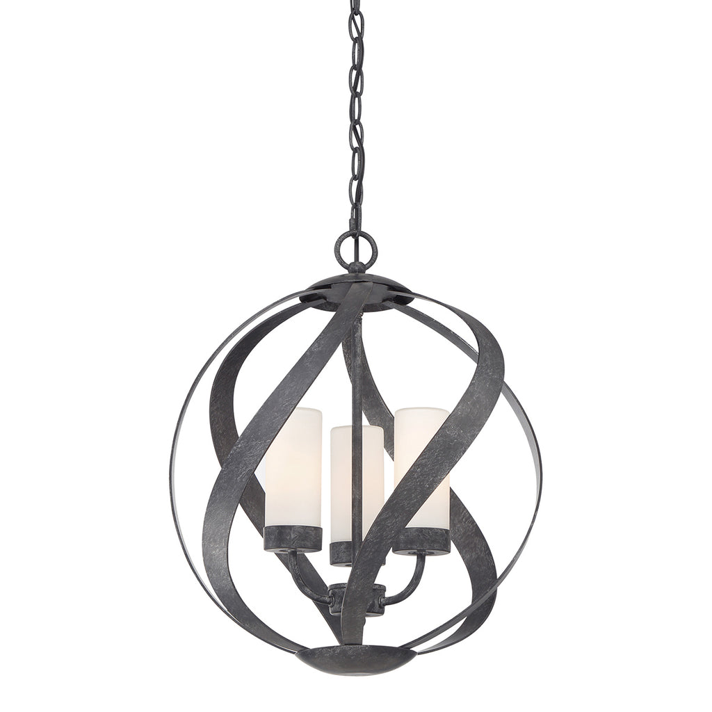 Quintiesse Blacksmith Outdoor 3 Light Chandelier in Old Black