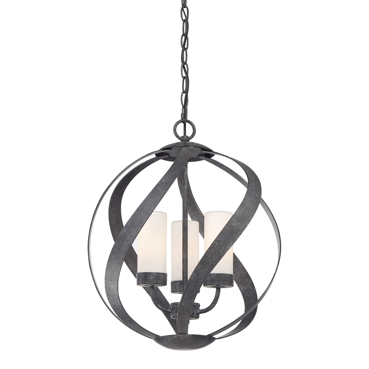 Quintiesse Blacksmith Outdoor 3 Light Chandelier in Old Black