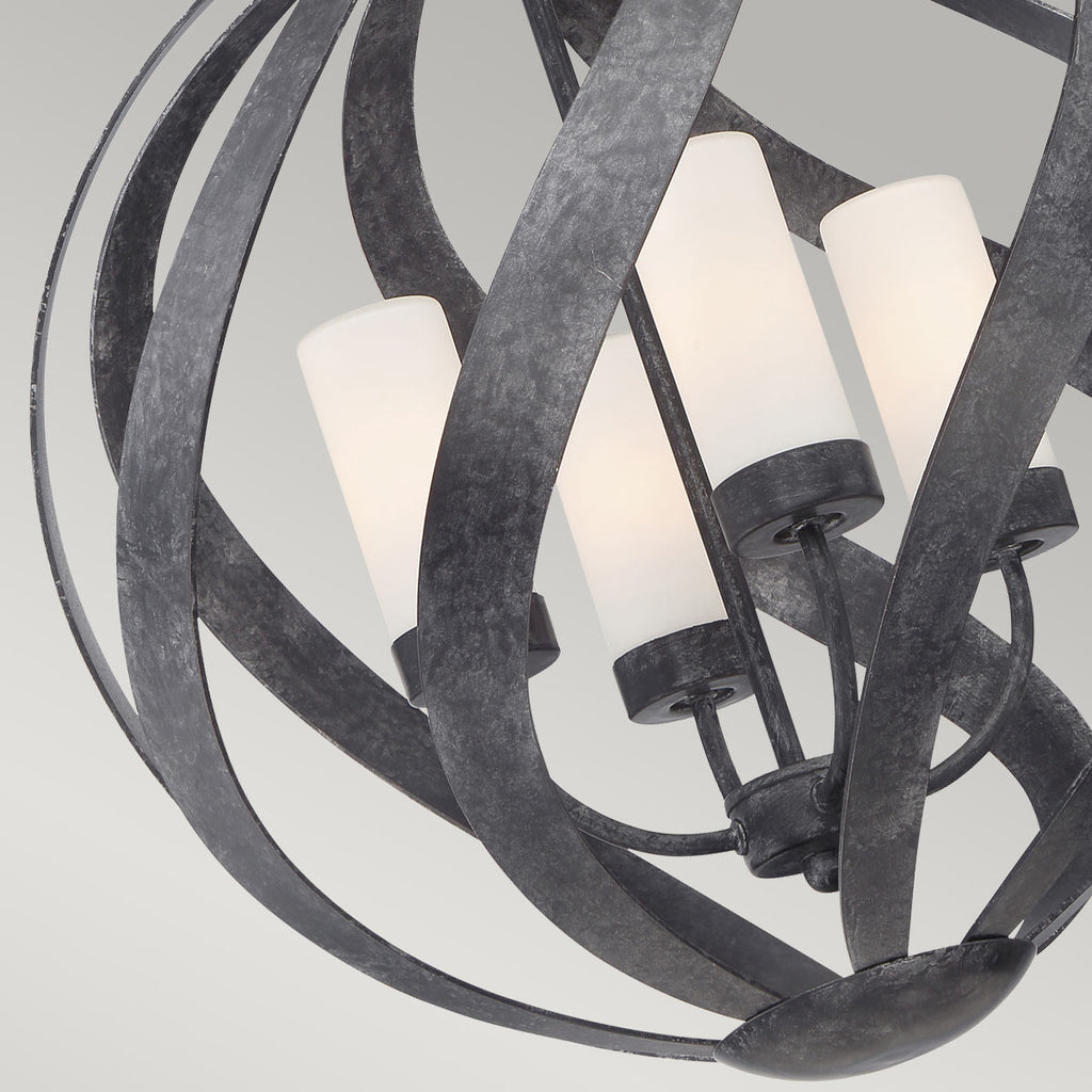 Quintiesse Blacksmith Outdoor 4 Light Chandelier in Old Black