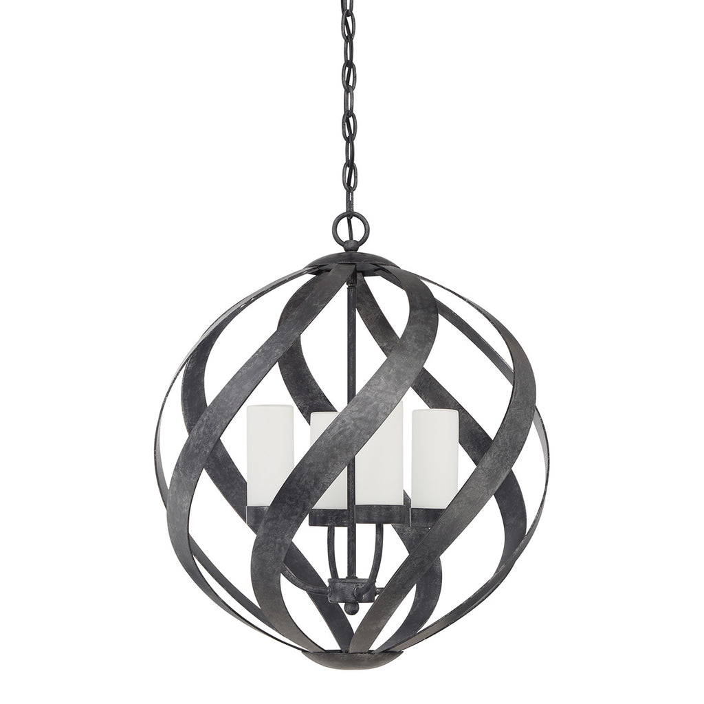 Quintiesse Blacksmith Outdoor 4 Light Chandelier in Old Black