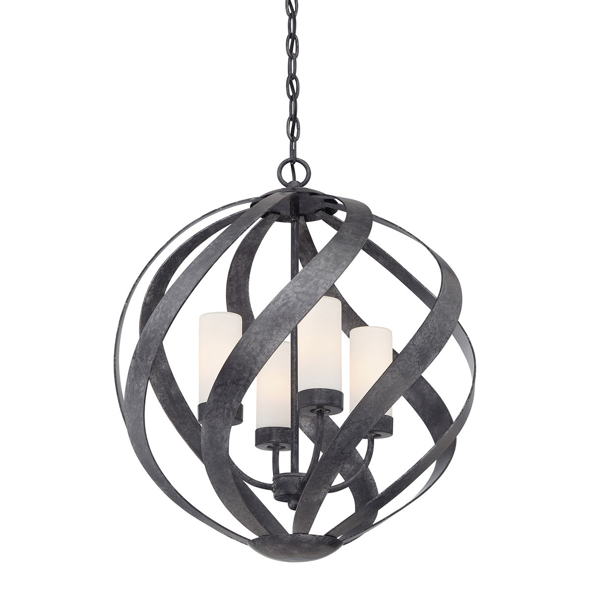 Quintiesse Blacksmith Outdoor 4 Light Chandelier in Old Black