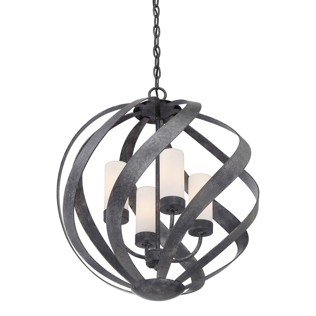 Quintiesse Blacksmith Outdoor 4 Light Chandelier in Old Black