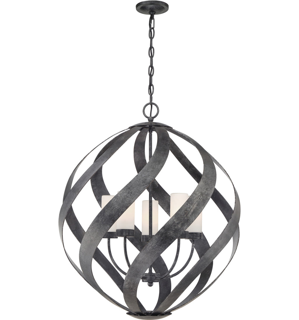 Quintiesse Blacksmith Outdoor 5 Light Outdoor Chandelier in Old Black