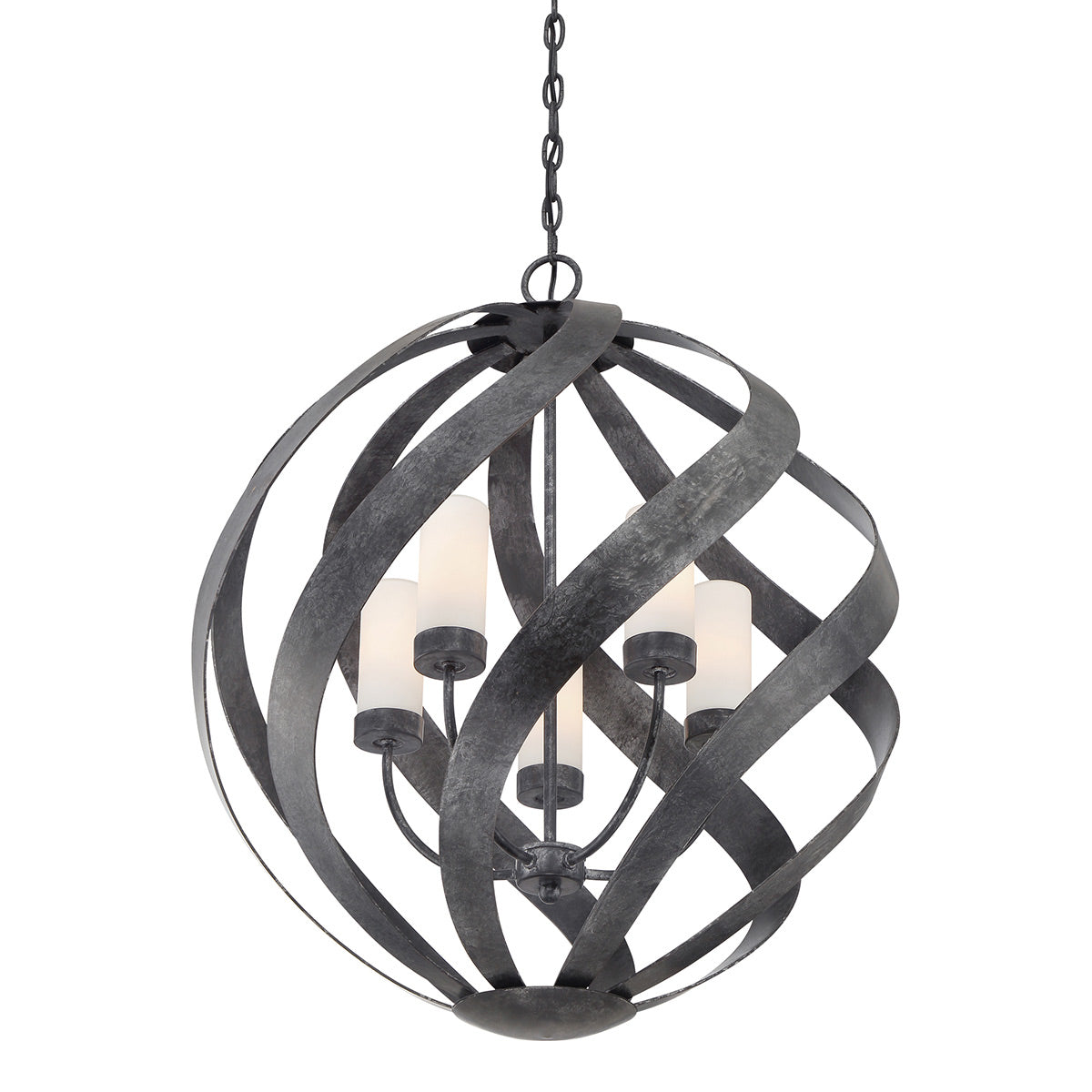 Quintiesse Blacksmith Outdoor 5 Light Outdoor Chandelier in Old Black