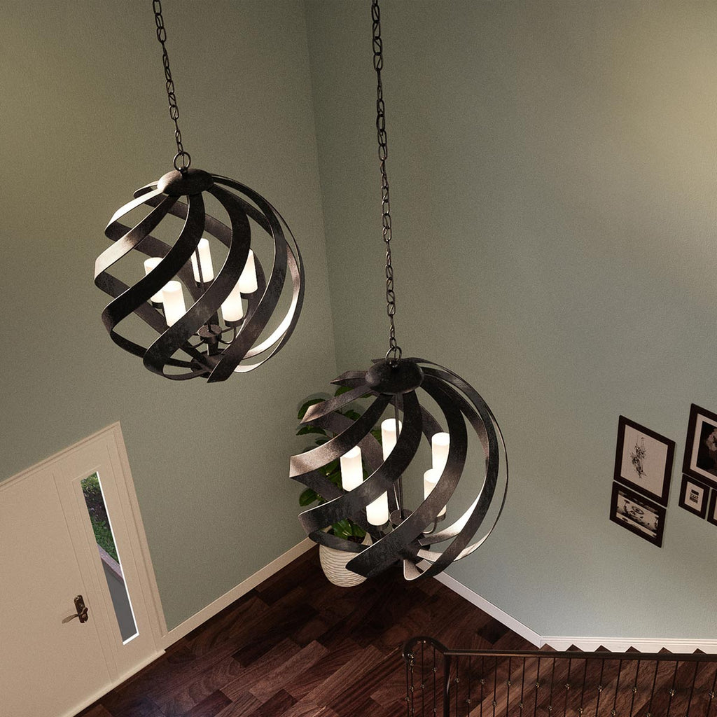 Quintiesse Blacksmith Outdoor 5 Light Outdoor Chandelier in Old Black
