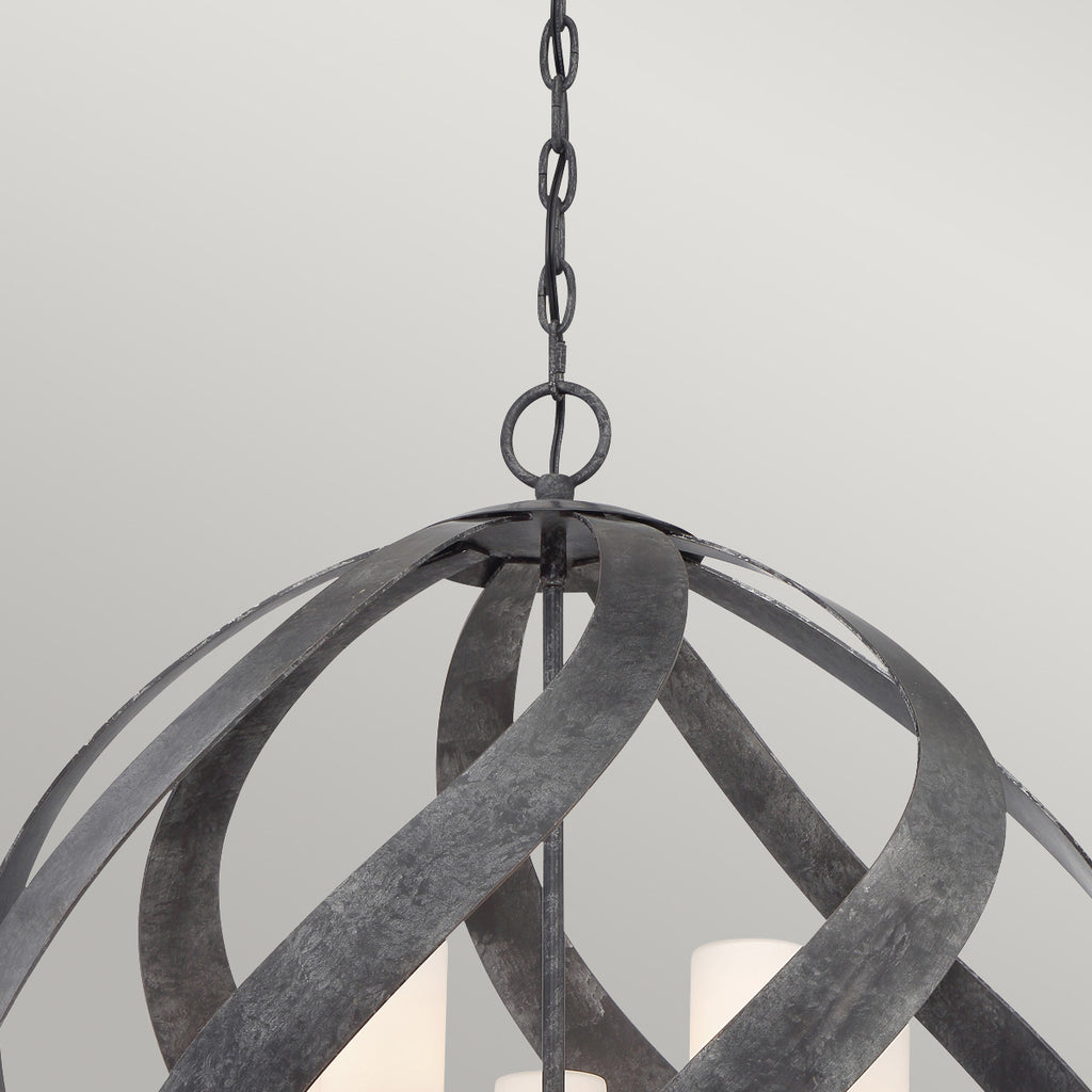 Quintiesse Blacksmith Outdoor 5 Light Outdoor Chandelier in Old Black
