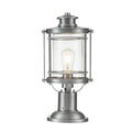 Quintiesse Booker Outdoor Medium Pedestal Lantern in Industrial Aluminium