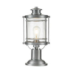 Quintiesse Booker Outdoor Medium Pedestal Lantern in Industrial Aluminium