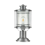 Quintiesse Booker Outdoor Medium Pedestal Lantern in Industrial Aluminium