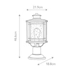 Quintiesse Booker Outdoor Medium Pedestal Lantern in Industrial Aluminium